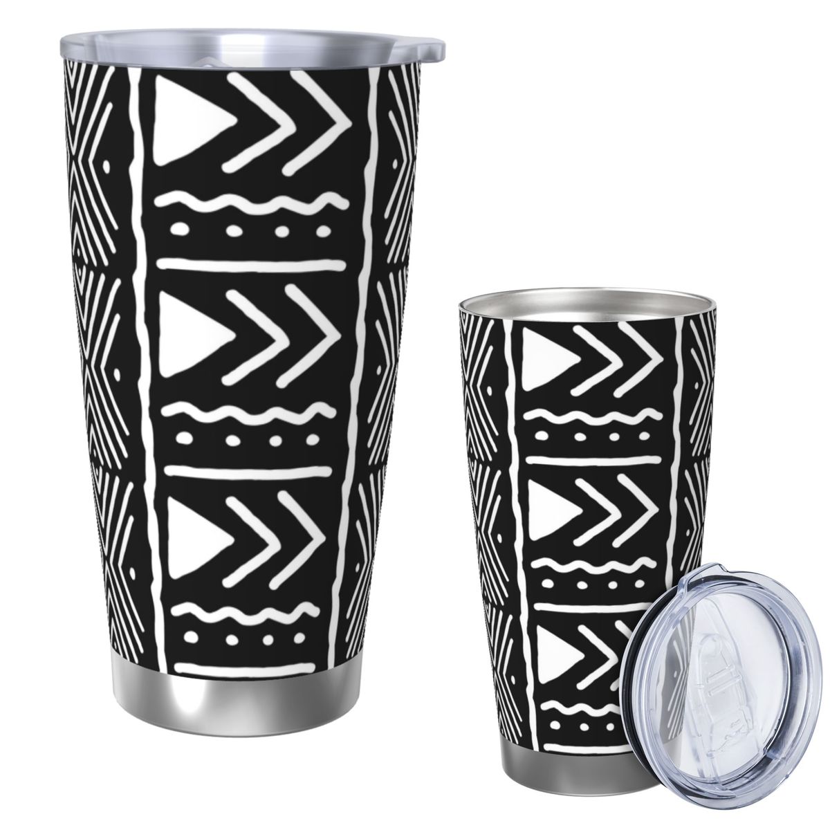 Tumbler 20Oz White - Tumbler Vakum Terisolasi Stainless Steel Motif
