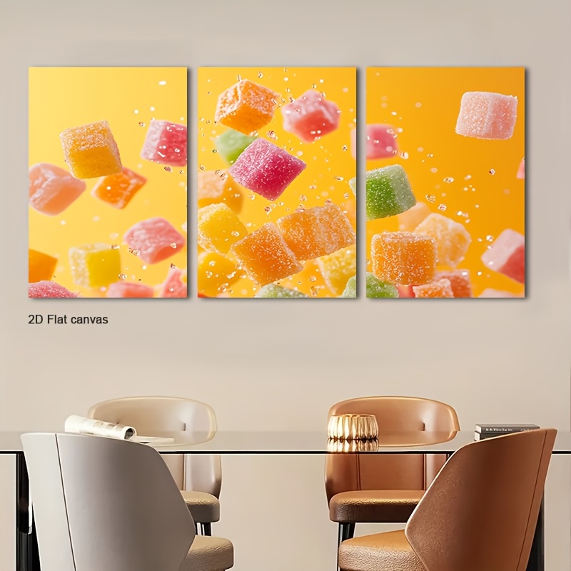 Canvas Wrap Ready - Kanvas Tanpa Bingkai 3pcs Floating Gummies