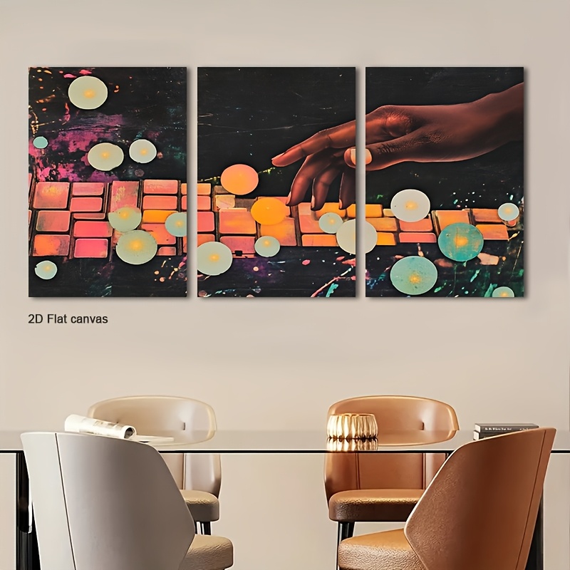 Canvas Wrap Ready - Kanvas Tanpa Bingkai 3pcs Seni Dinding