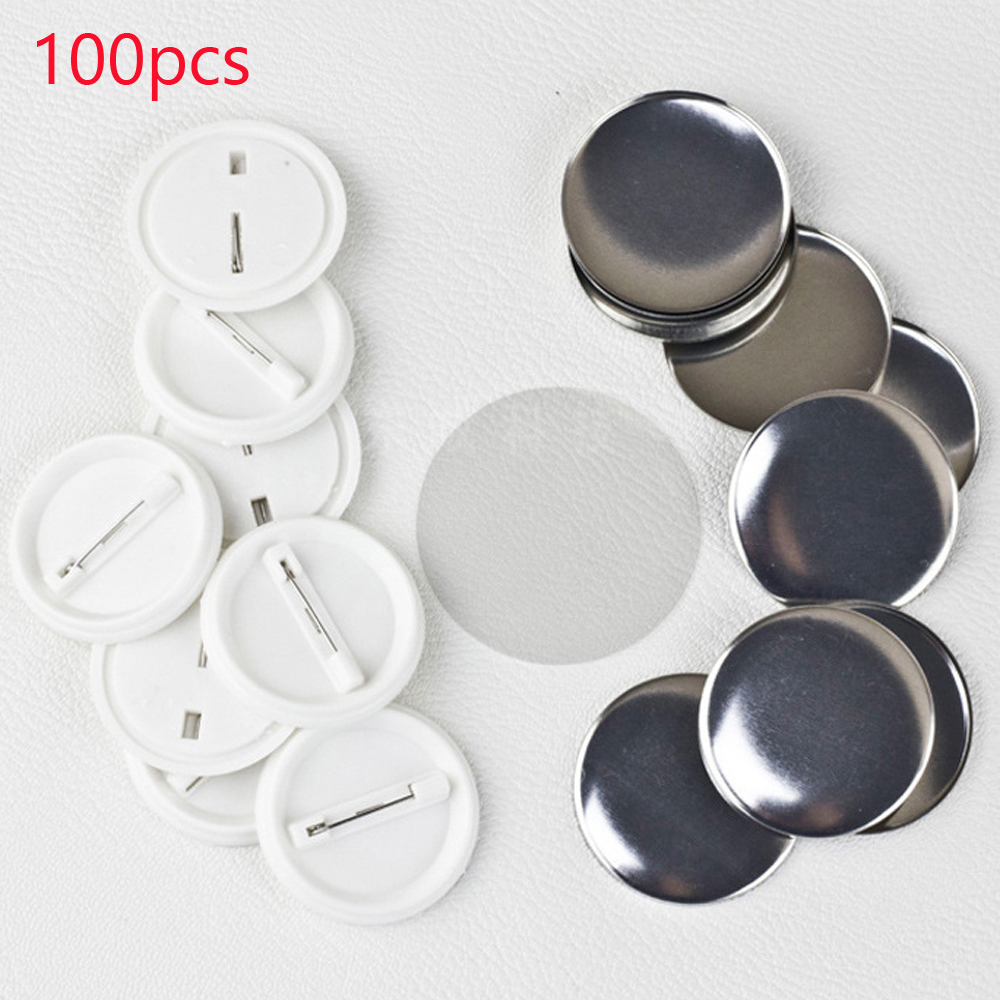 Button Badge Blank - 100 Buah/Set Plastik Kosong Lencana Pin