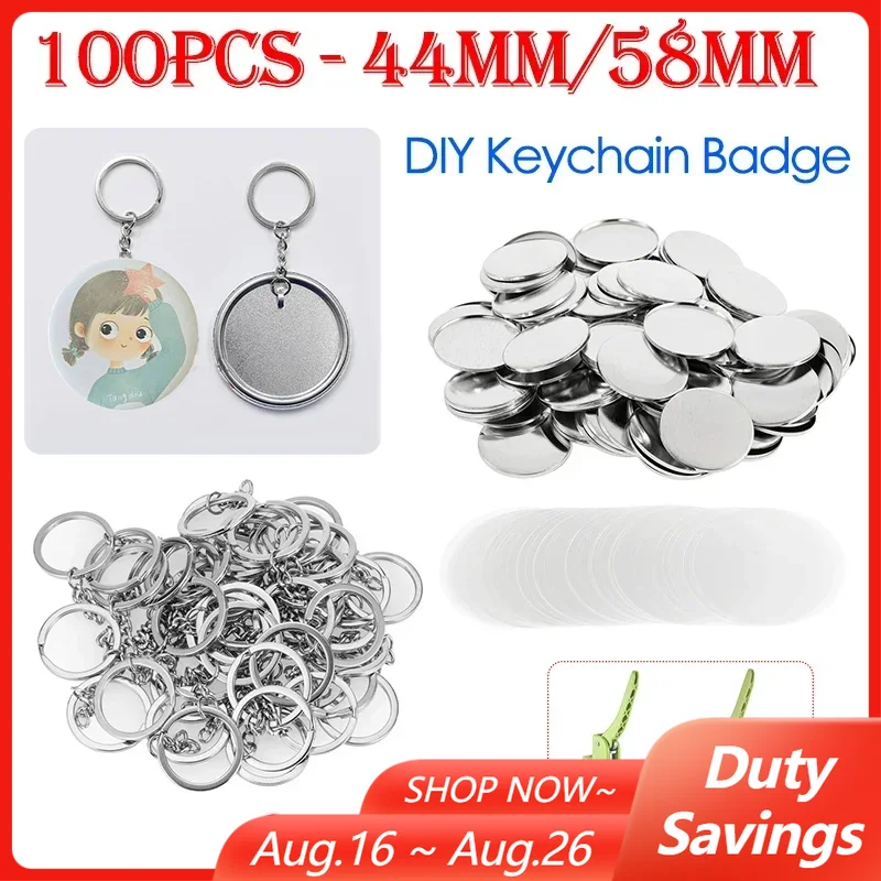 100 buah 44mm 58mm gantungan k - Button Badge Blank ulasan dan harga