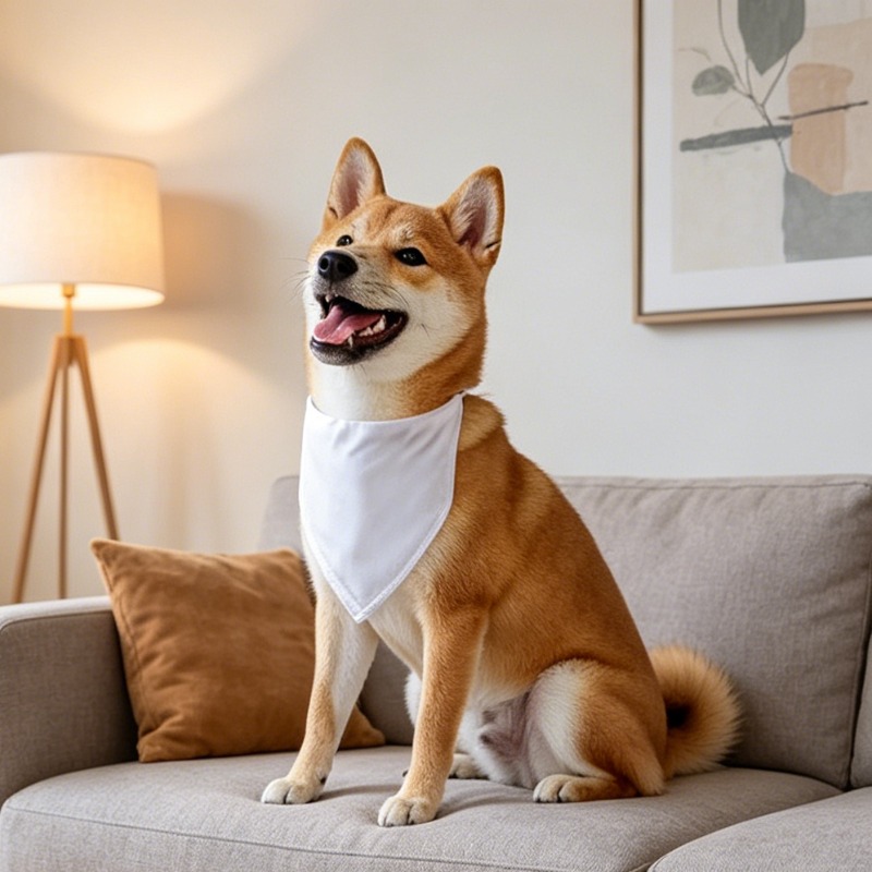 Syal Bandana Anjing Putih Bent - Bandana Blank White ulasan dan harga