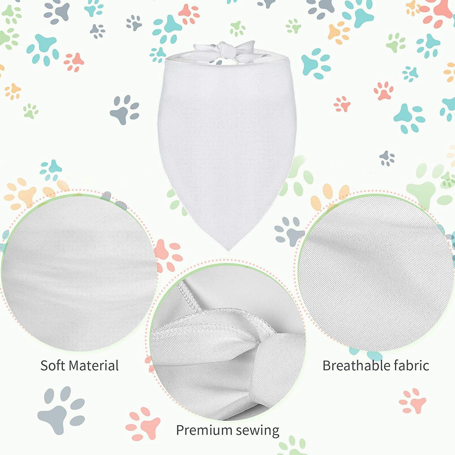 100 Buah Bandana Anjing Polos  - Bandana Blank White ulasan dan harga